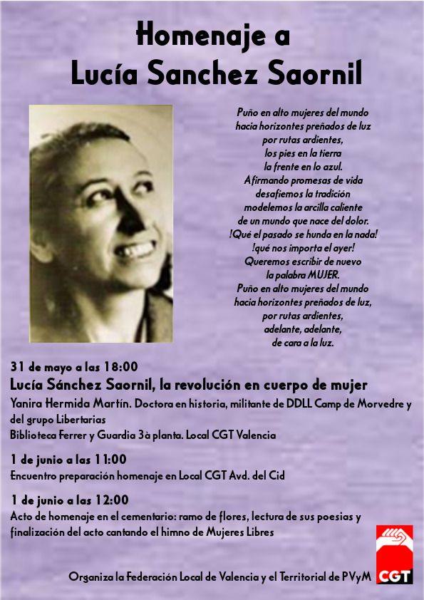 Homenaje a Lucía Sanchez Saornil CGT País Valencià i Múrcia